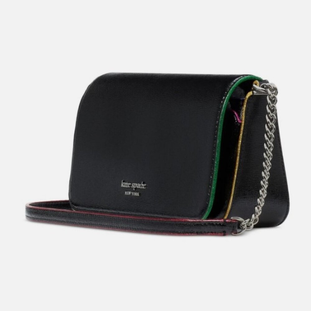 Devin Glitter Edge Flap Chain Wallet